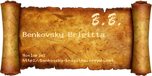 Benkovsky Brigitta névjegykártya